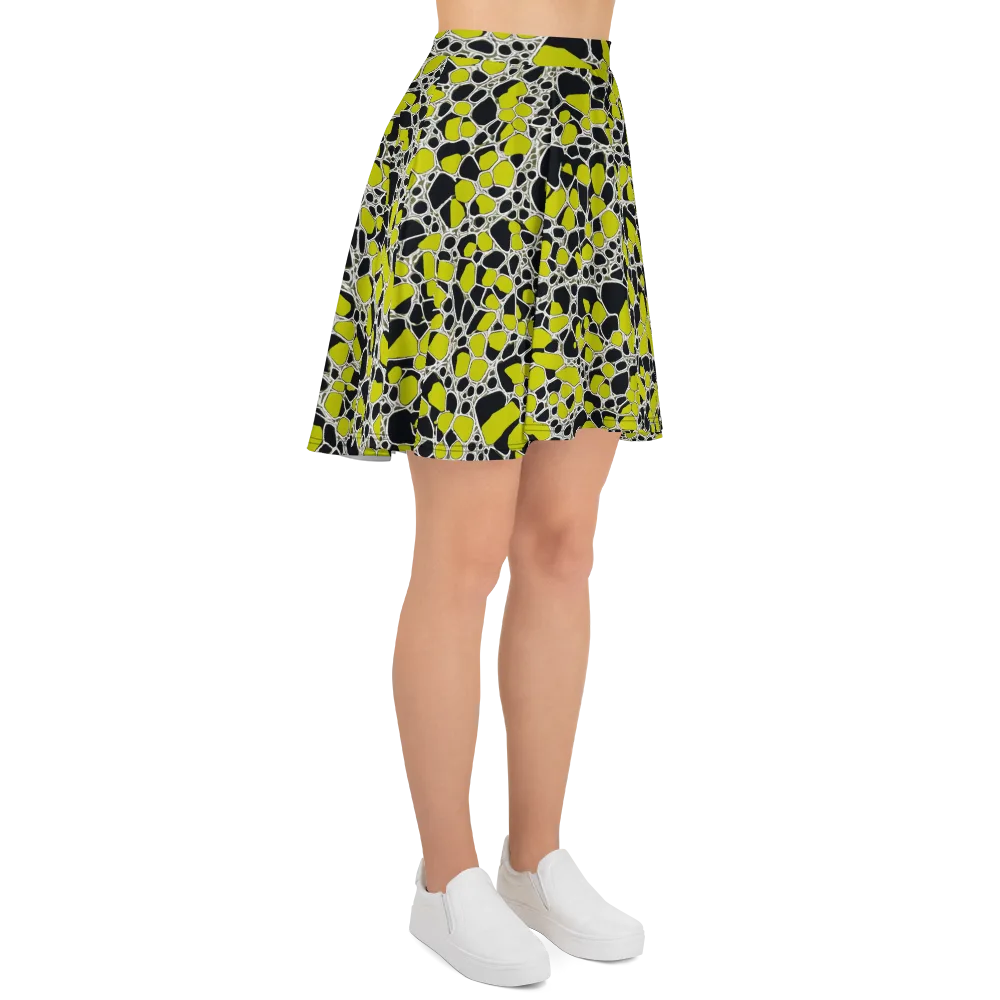 Lime Labyrinth on Skater Skirt — Right