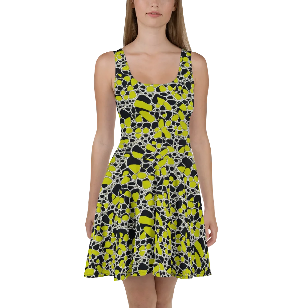 Lime Labyrinth on Skater Dress — Front