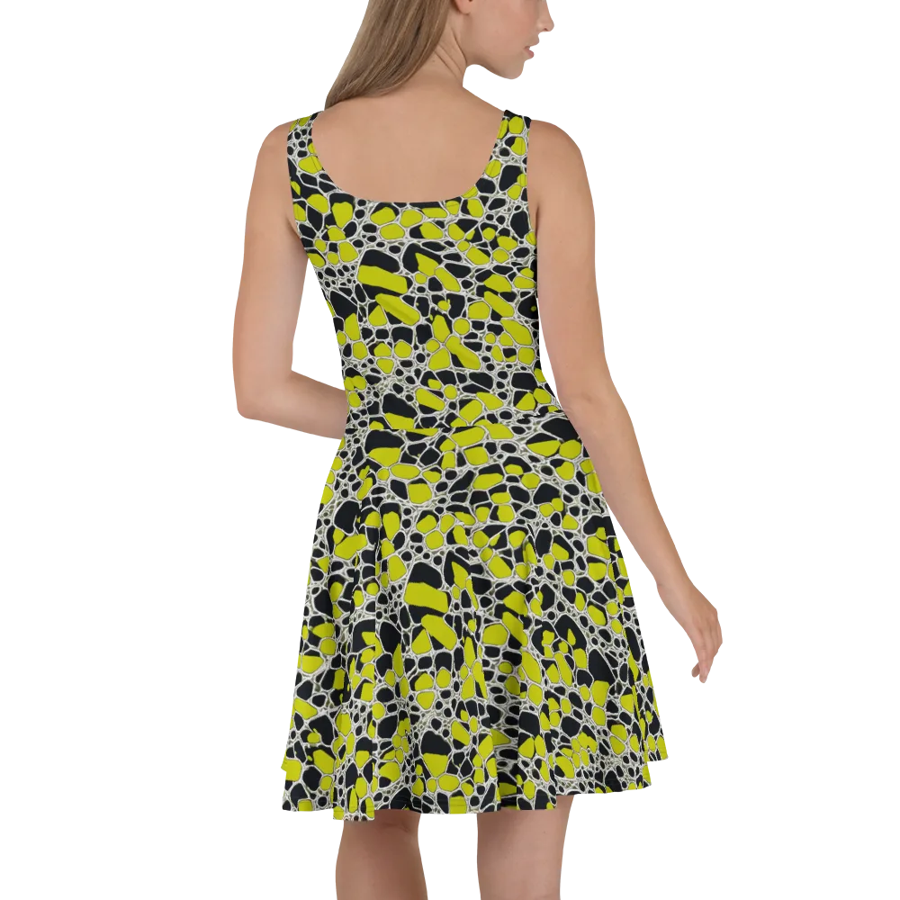 Lime Labyrinth on Skater Dress — Back