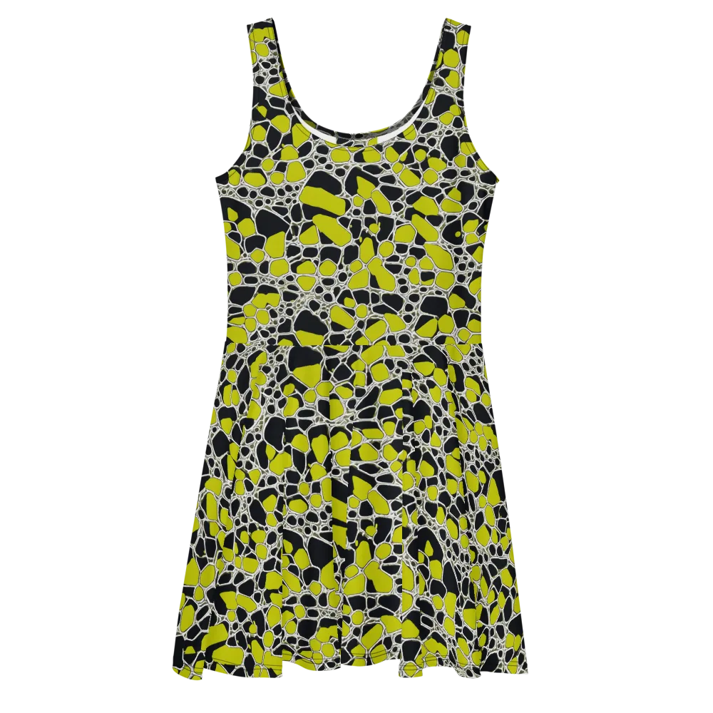 Lime Labyrinth on Skater Dress — Front