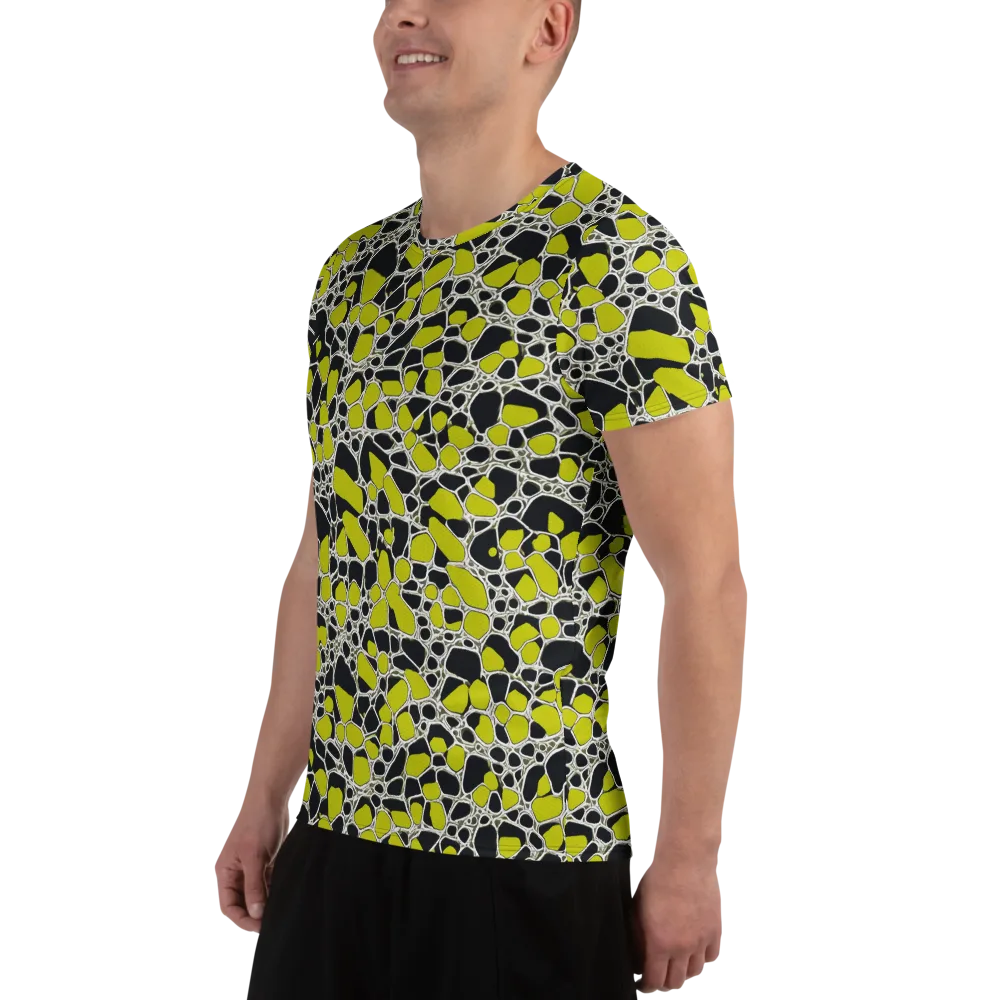 Lime Labyrinth on Men's Athletic T-Shirt — Left