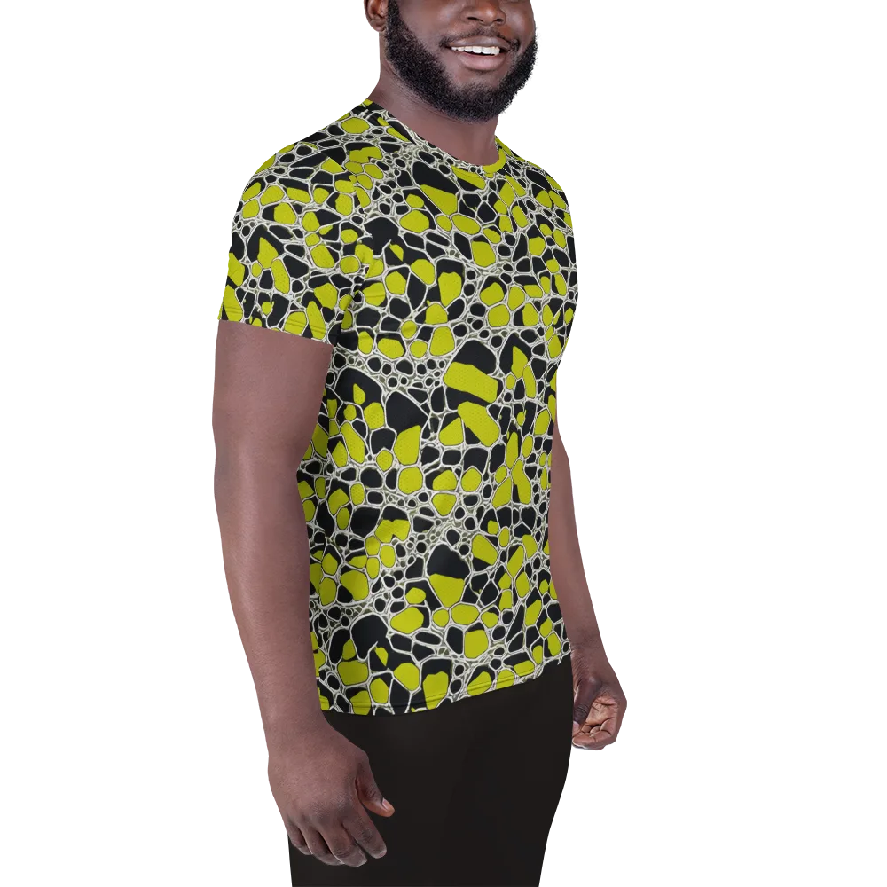 Lime Labyrinth on Men's Athletic T-Shirt — Right