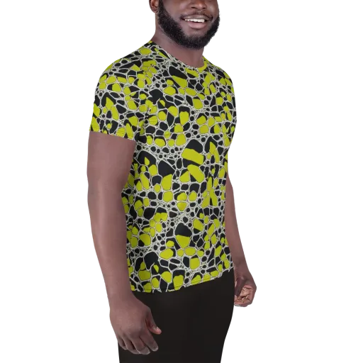 Lime Labyrinth on a Men's Athletic T-Shirt