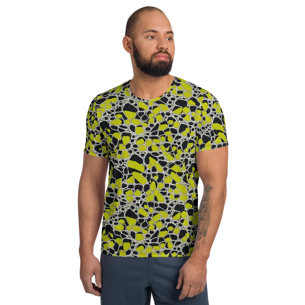 Lime Labyrinth on Men's Athletic T-Shirt — Front