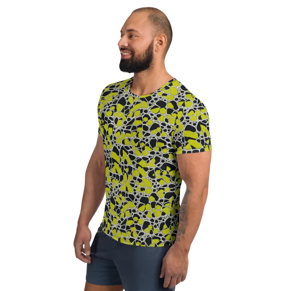 Lime Labyrinth on Men's Athletic T-Shirt — Left
