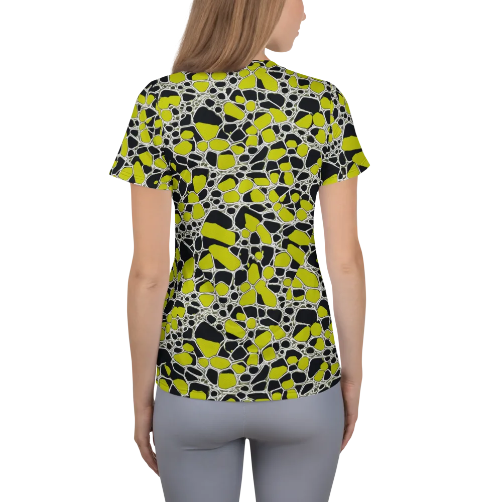Lime Labyrinth on Women's Athletic T-Shirt — Back