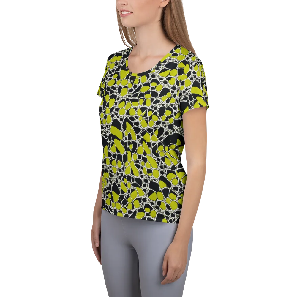 Lime Labyrinth on Women's Athletic T-Shirt — Left
