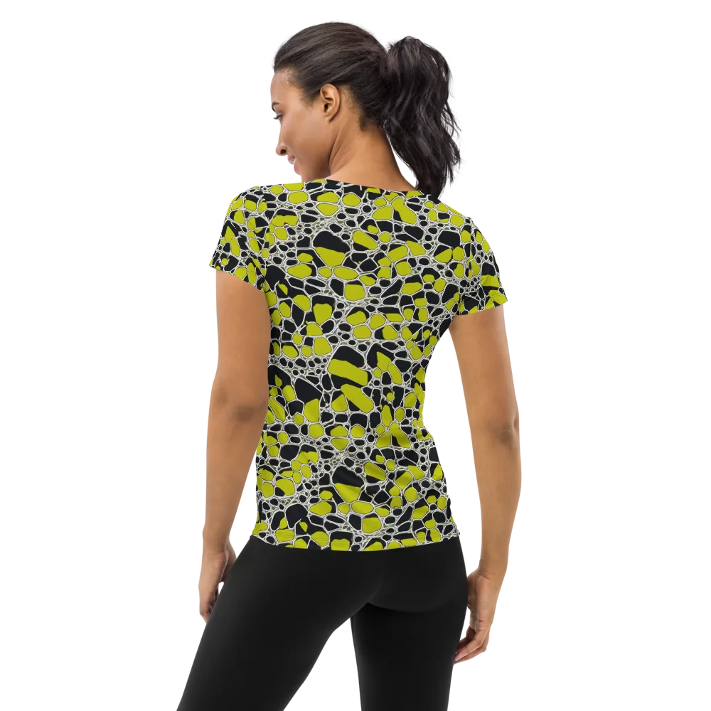 Lime Labyrinth on Women's Athletic T-Shirt — Back