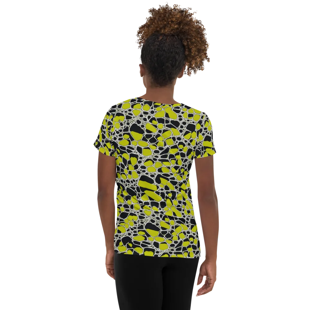 Lime Labyrinth on Women's Athletic T-Shirt — Back