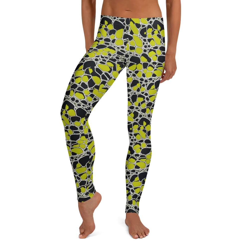 Lime Labyrinth on Leggings — Front