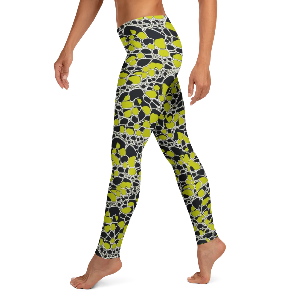 Lime Labyrinth on Leggings — Left