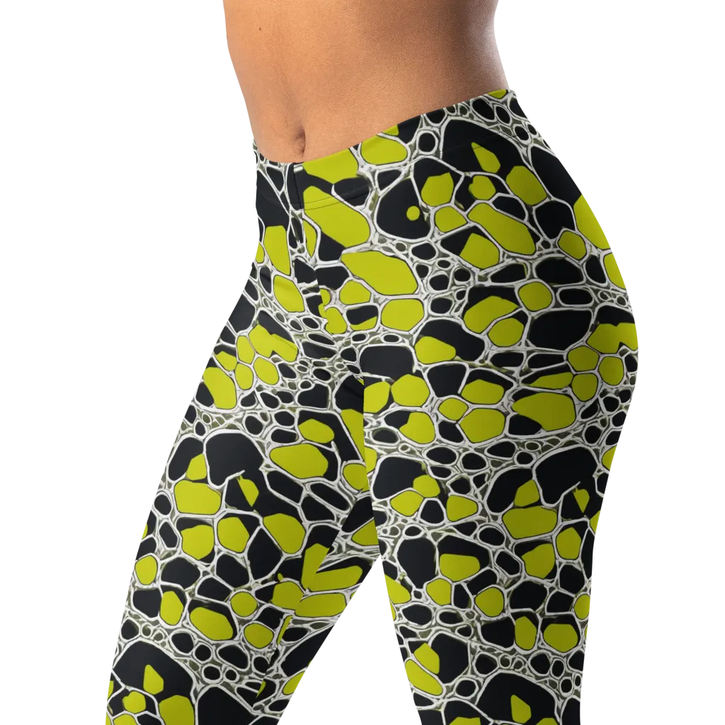Lime Labyrinth on Leggings — Left Front