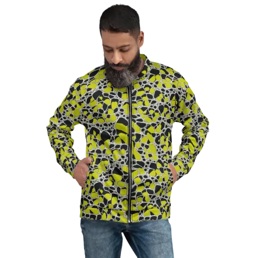 Lime Labyrinth on a Bomber Jacket