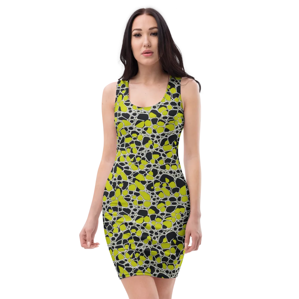 Lime Labyrinth on Bodycon Dress — Front