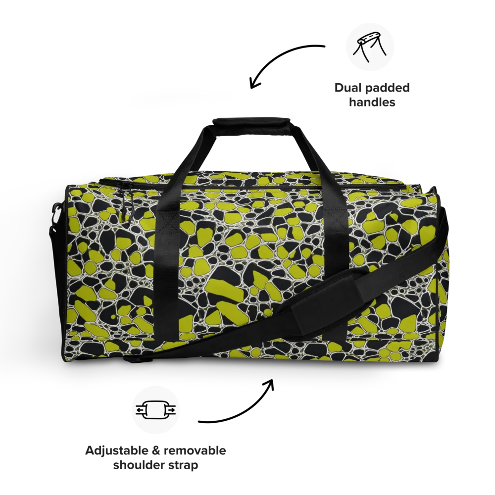 Lime Labyrinth on Duffle Bag — Front
