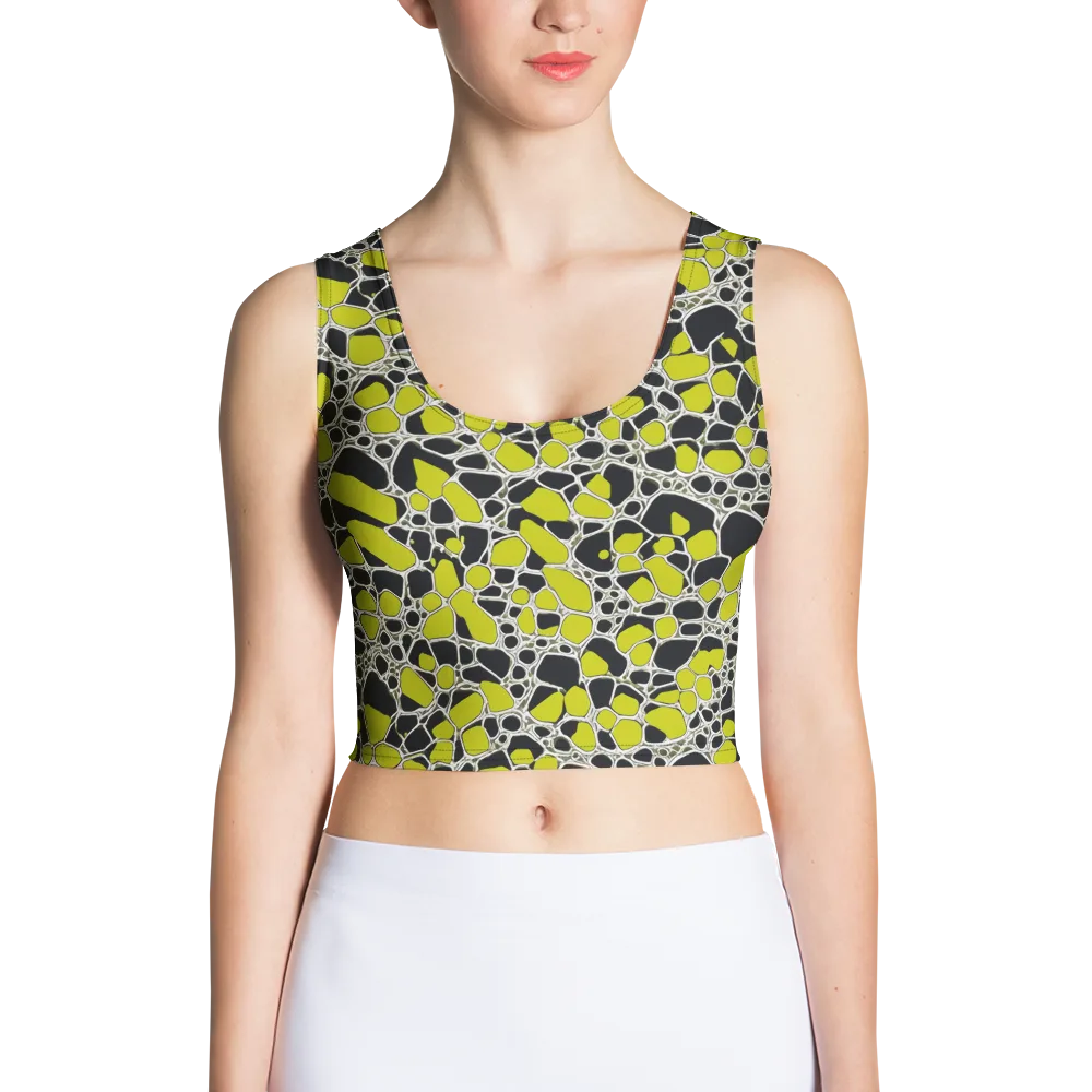 Lime Labyrinth on Crop Top — Front