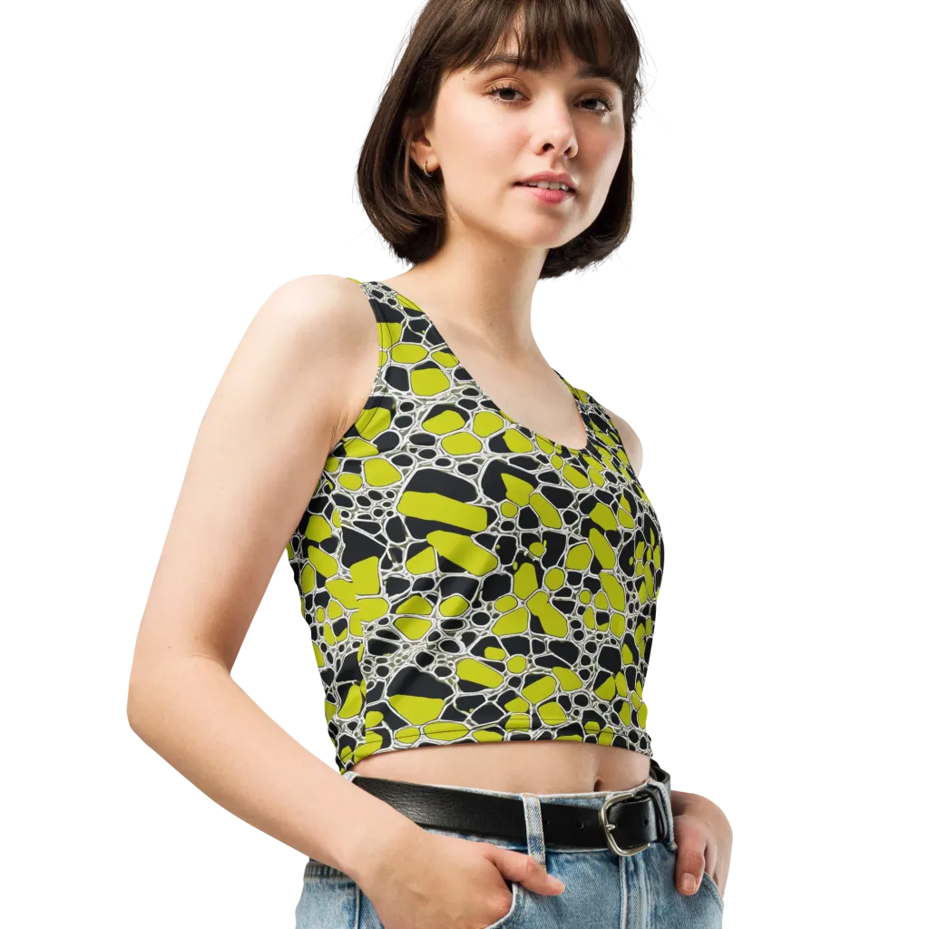 Lime Labyrinth on Crop Top — Right Front