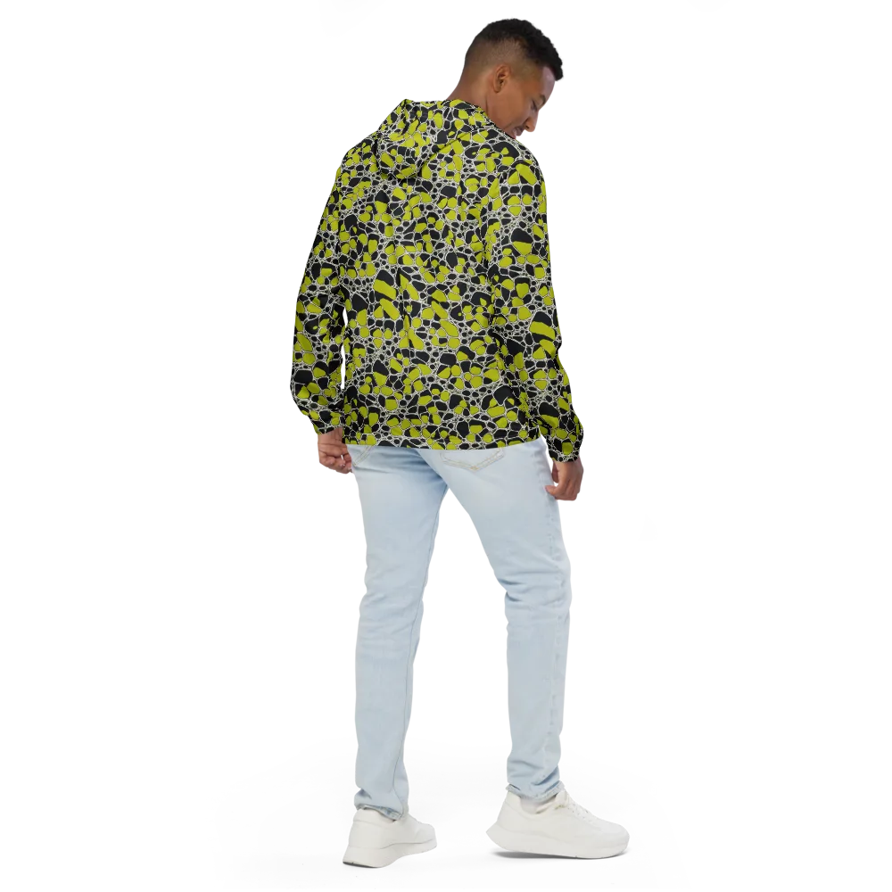 Lime Labyrinth on Men's Windbreaker — Back