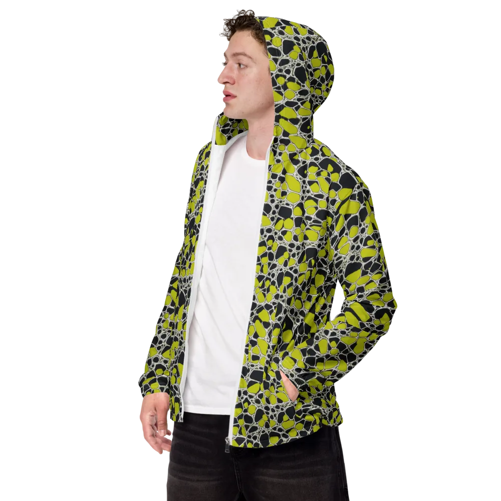 Lime Labyrinth on Men's Windbreaker — Left Front