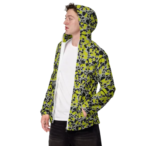 Lime Labyrinth on a Men's Windbreaker