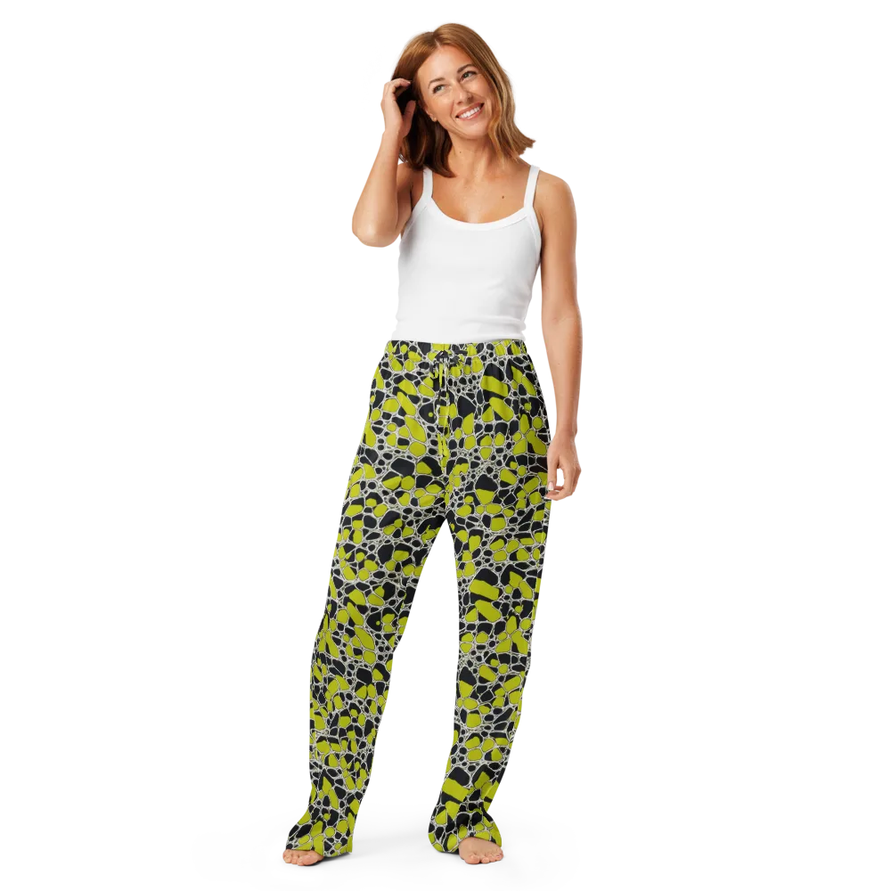 Lime Labyrinth on Women's Pajama Pants — Front