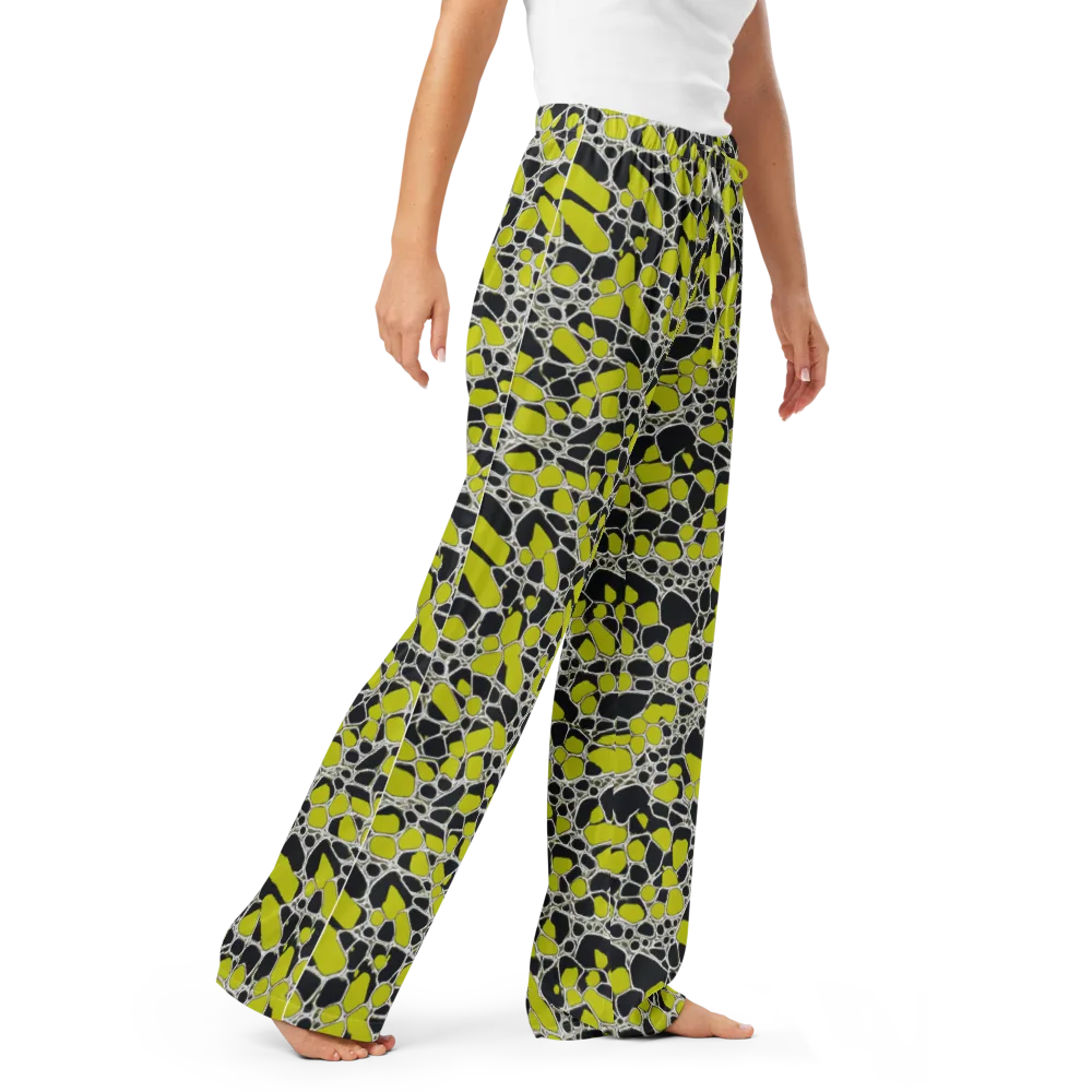 Lime Labyrinth on Women's Pajama Pants — Right Front