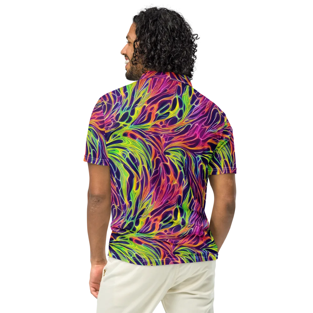 Psychic Flame on Men's Slim Fit Polo Shirt — Back