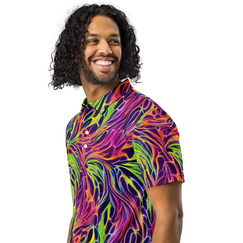 Psychic Flame on Men's Slim Fit Polo Shirt — Left Front