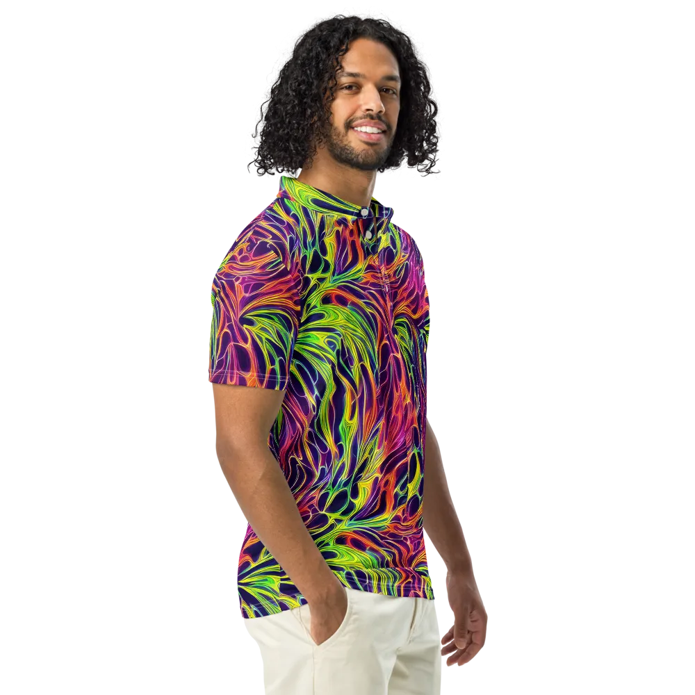 Psychic Flame on Men's Slim Fit Polo Shirt — Right Front