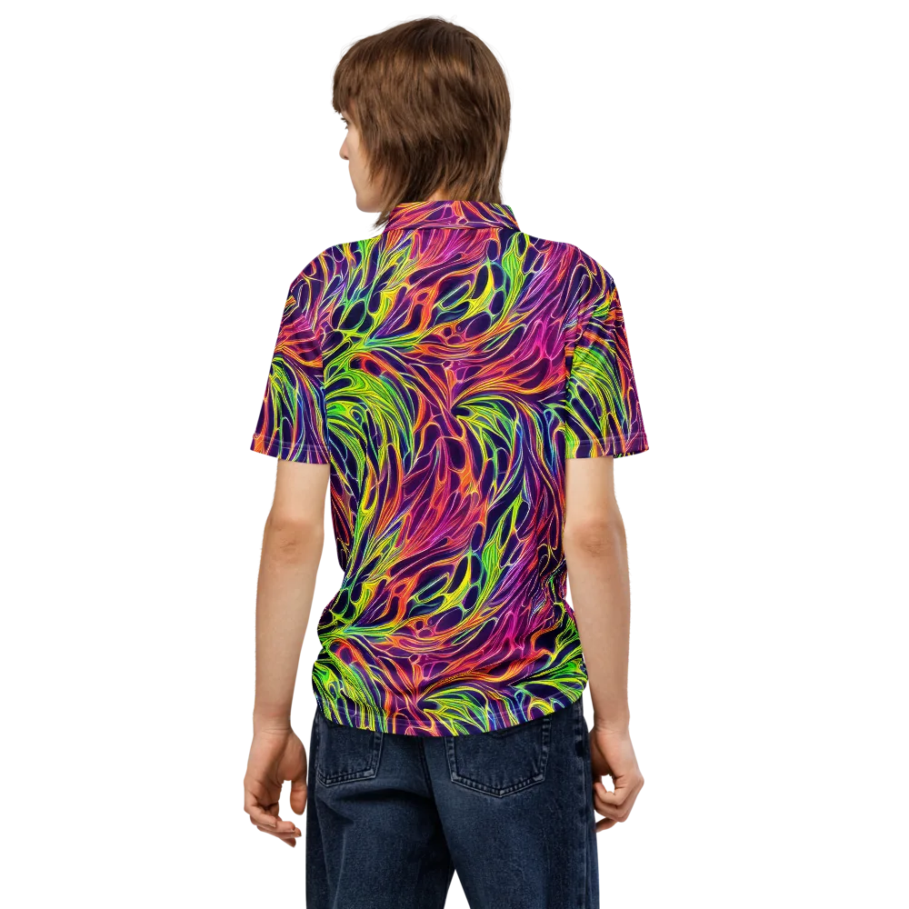 Psychic Flame on Men's Slim Fit Polo Shirt — Back