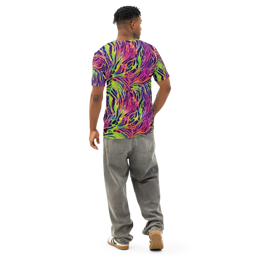 Psychic Flame on Men's Cotton Crew Neck T-Shirt — Back