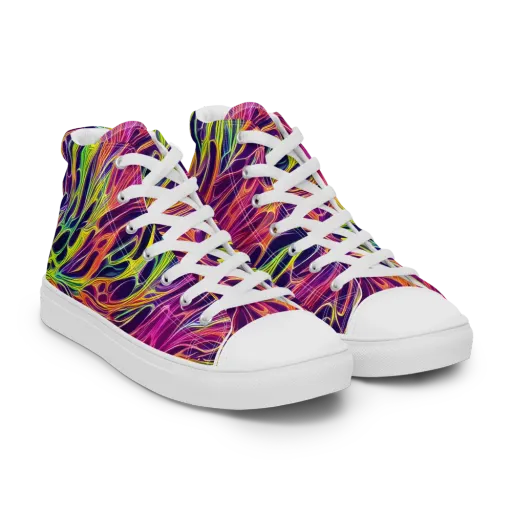Psychic Flame on a Men's High Top Canvas Shoes