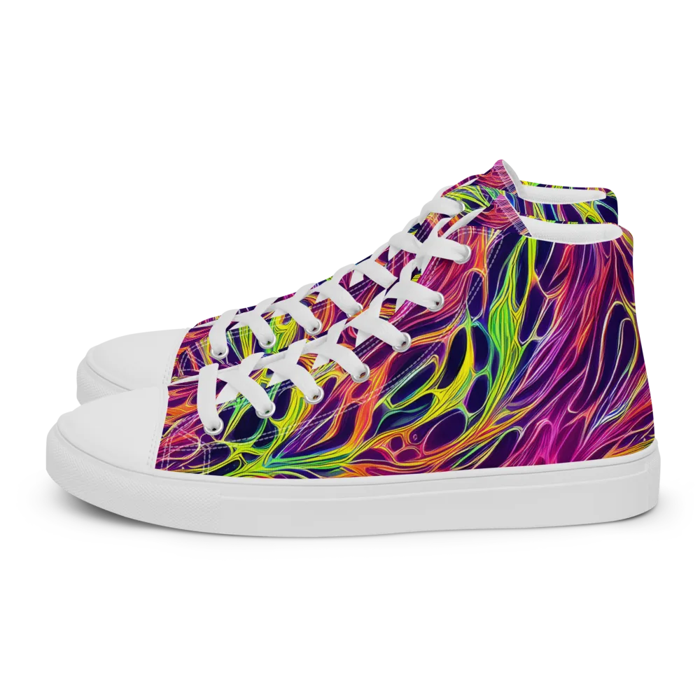 Psychic Flame on Men's High Top Canvas Shoes — Left