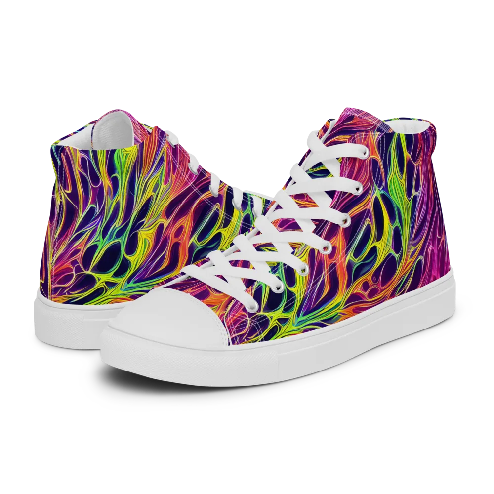 Psychic Flame on Men's High Top Canvas Shoes — Left