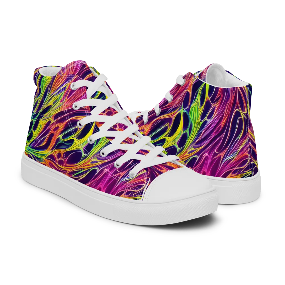 Psychic Flame on Men's High Top Canvas Shoes — Right