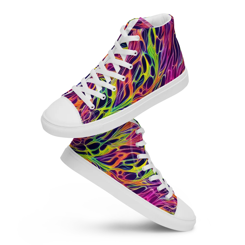 Psychic Flame on Men's High Top Canvas Shoes — Front