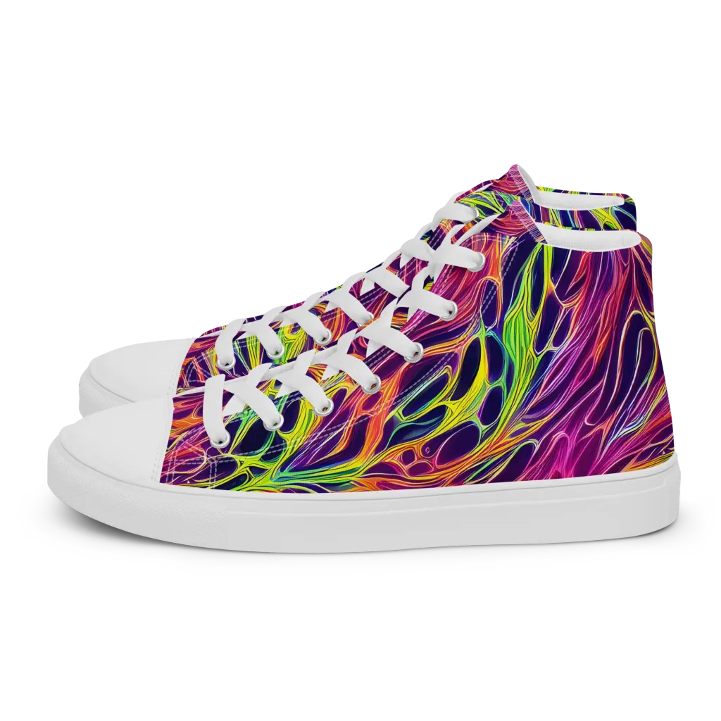 Psychic Flame on Women's High Top Canvas Shoes — Left
