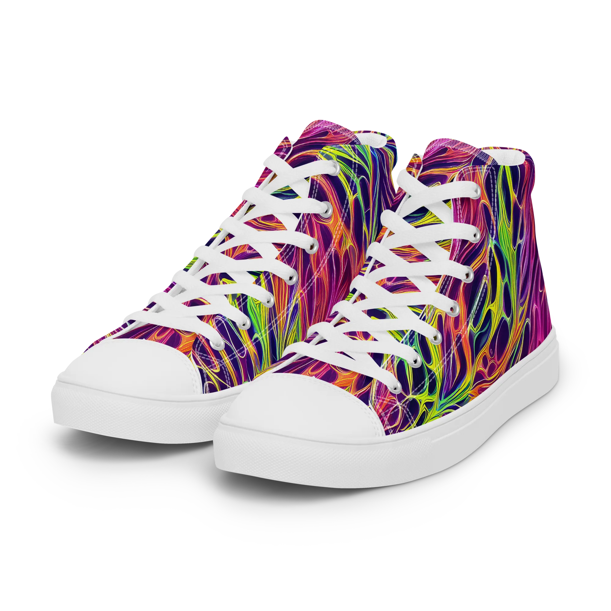 Psychic Flame on Women's High Top Canvas Shoes — Left Front