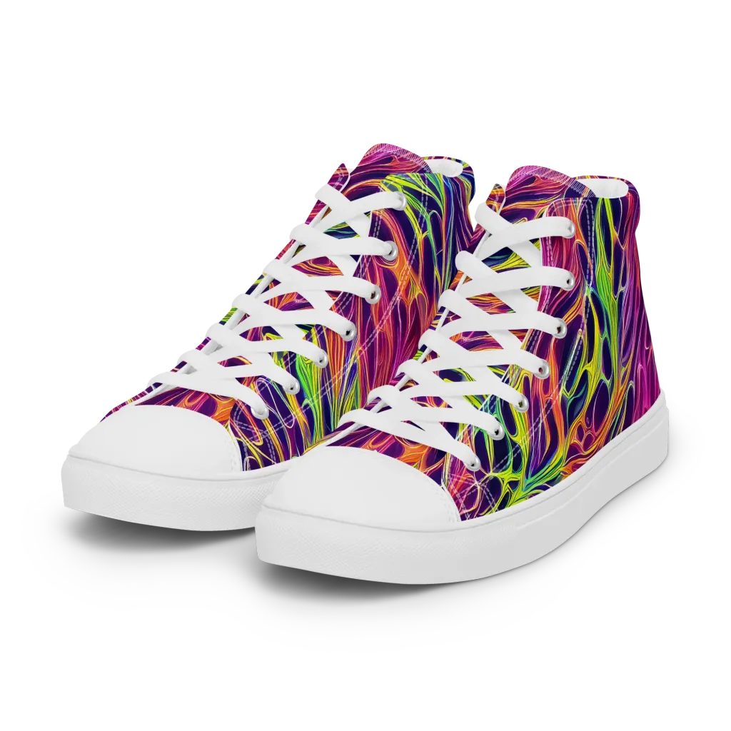 Psychic Flame on Women's High Top Canvas Shoes — Left Front