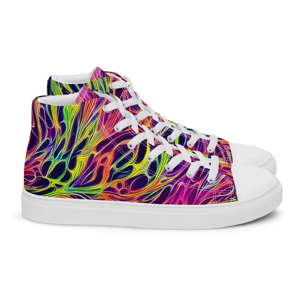 Psychic Flame on Women's High Top Canvas Shoes — Right