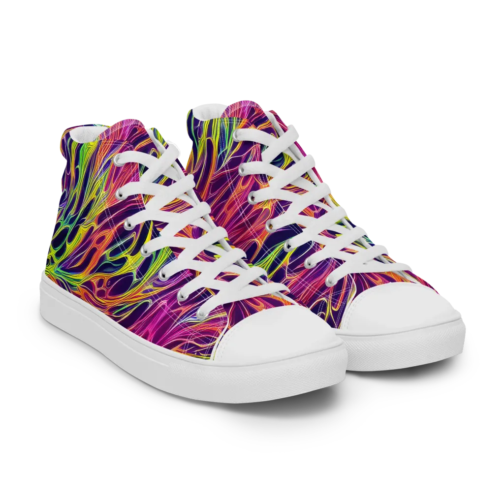 Psychic Flame on Women's High Top Canvas Shoes — Right Front