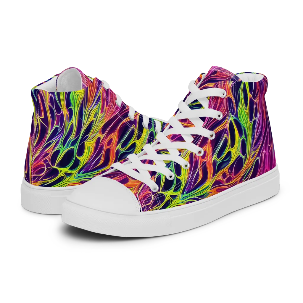 Psychic Flame on Women's High Top Canvas Shoes — Left