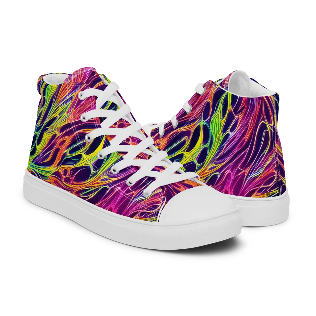 Psychic Flame on Women's High Top Canvas Shoes — Right