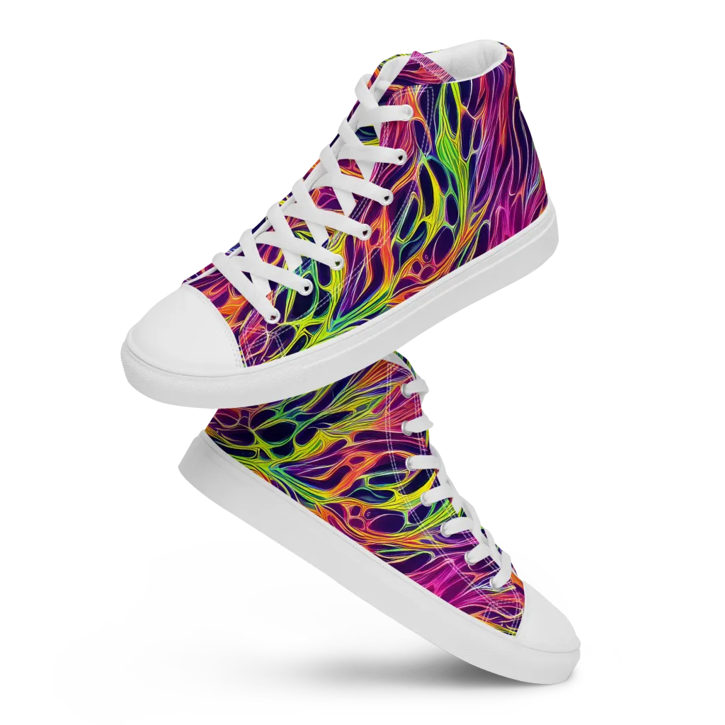 Psychic Flame on Women's High Top Canvas Shoes — Front