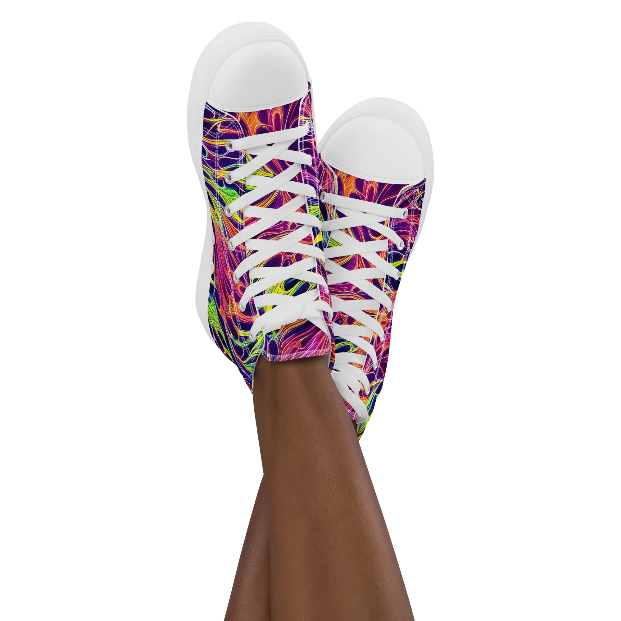Psychic Flame on Women's High Top Canvas Shoes — Front