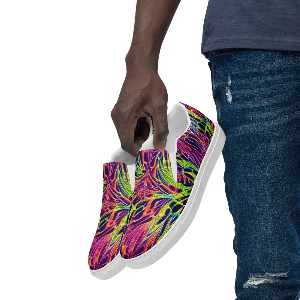 Psychic Flame on Men's Slip-On Canvas Shoes — Left Front