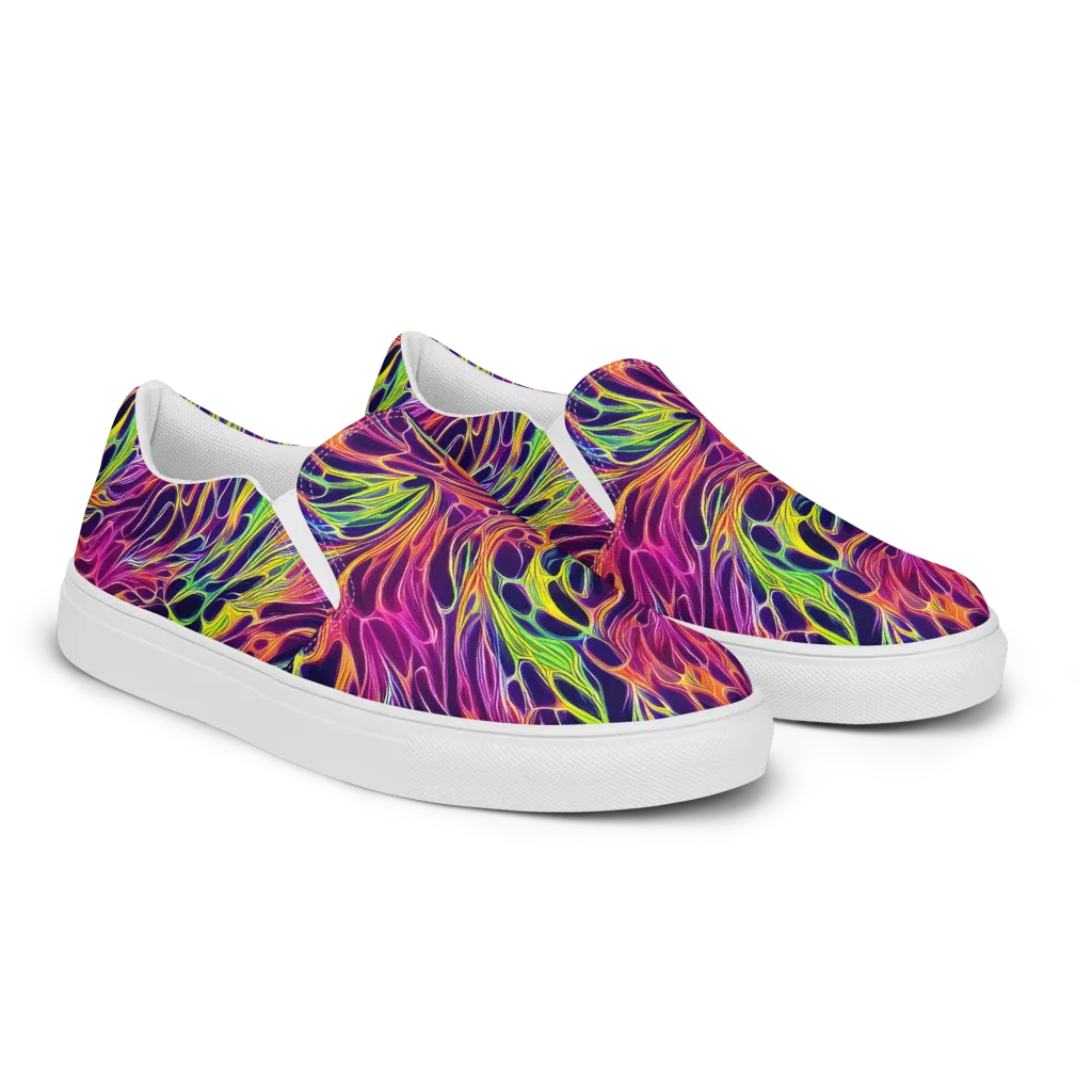 Psychic Flame on Women's Slip-On Canvas Shoes — Right Front