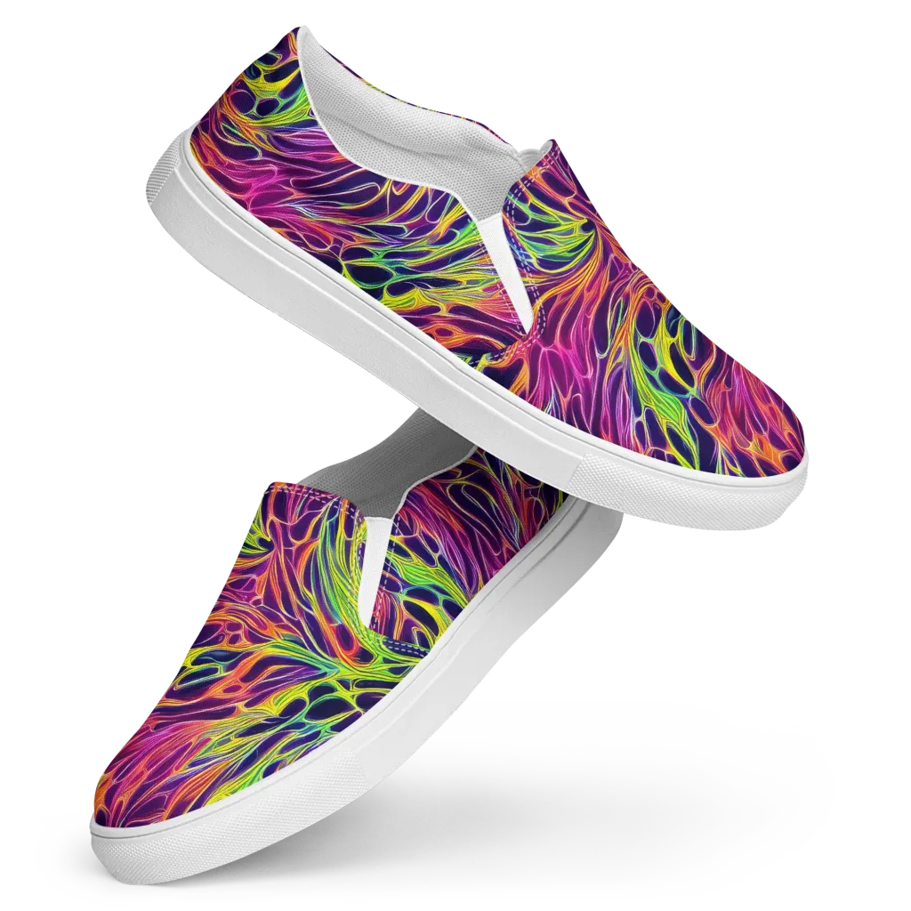 Psychic Flame on Women's Slip-On Canvas Shoes — Front