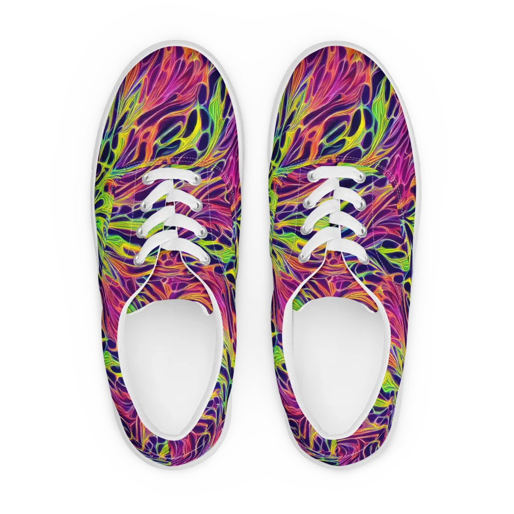Psychic Flame on Men's Lace-Up Canvas Shoes — Front