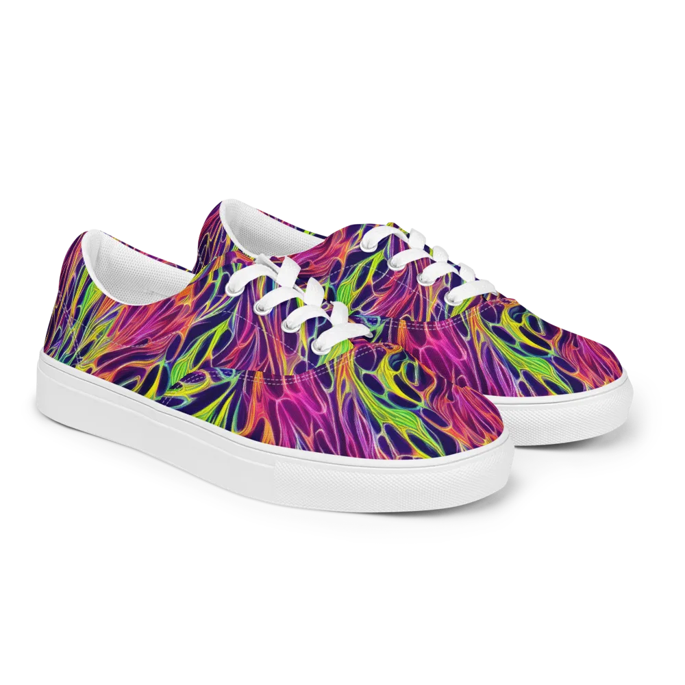 Psychic Flame on Men's Lace-Up Canvas Shoes — Right Front